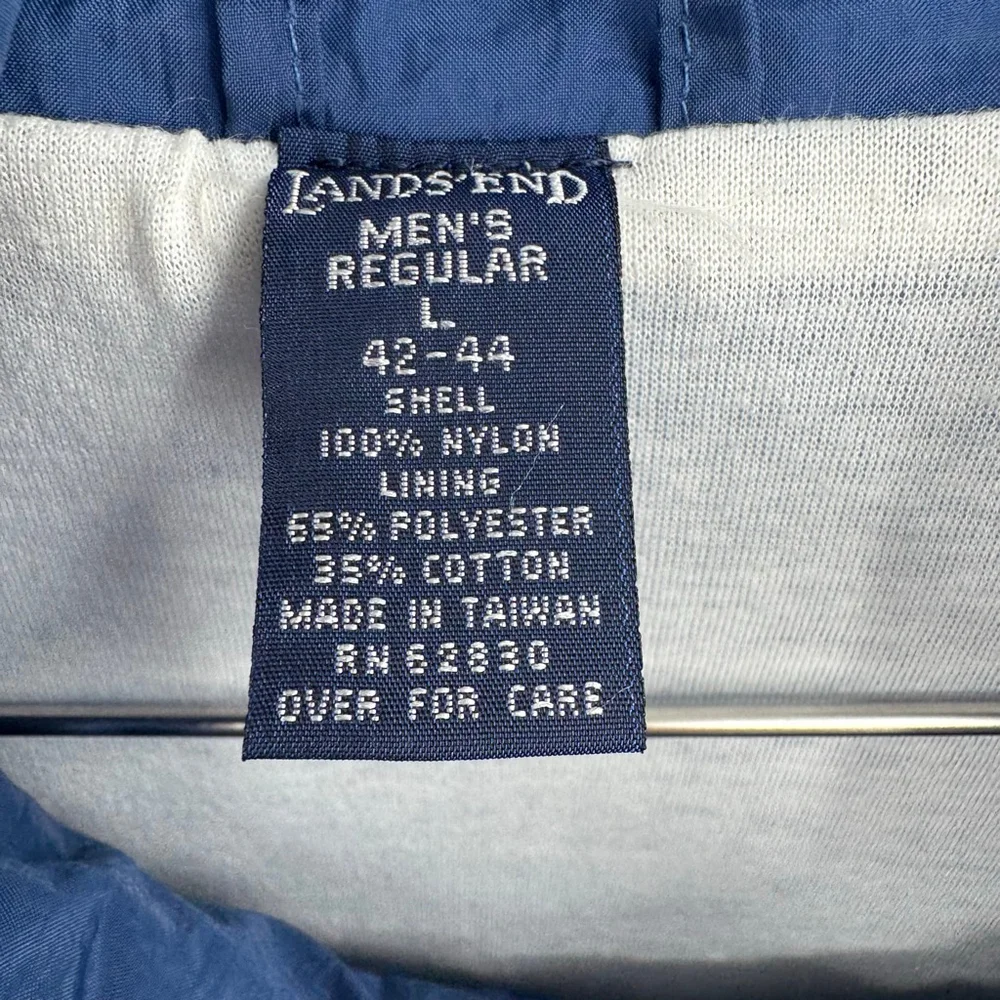 Lands’ End Vintage 90s Y2K Men’s Windbreaker in Blue & Yellow Colorblock Large